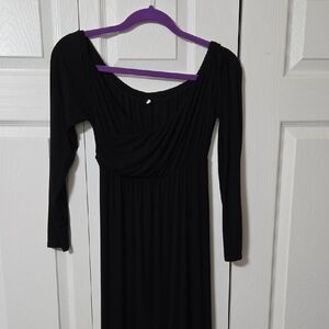 Black Long Sleeve Maxi Dress W/Trailing Train, Renaissance Faire, Small, NWOT